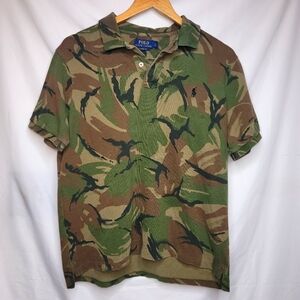 Polo Ralph Lauren Mens Medium Classic Fit Camo Mesh Knit Polo Large